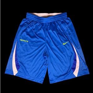Nike Elite Dri-Fit Blue Classic Logo Athletic Gym Basketball Shorts Size Medium